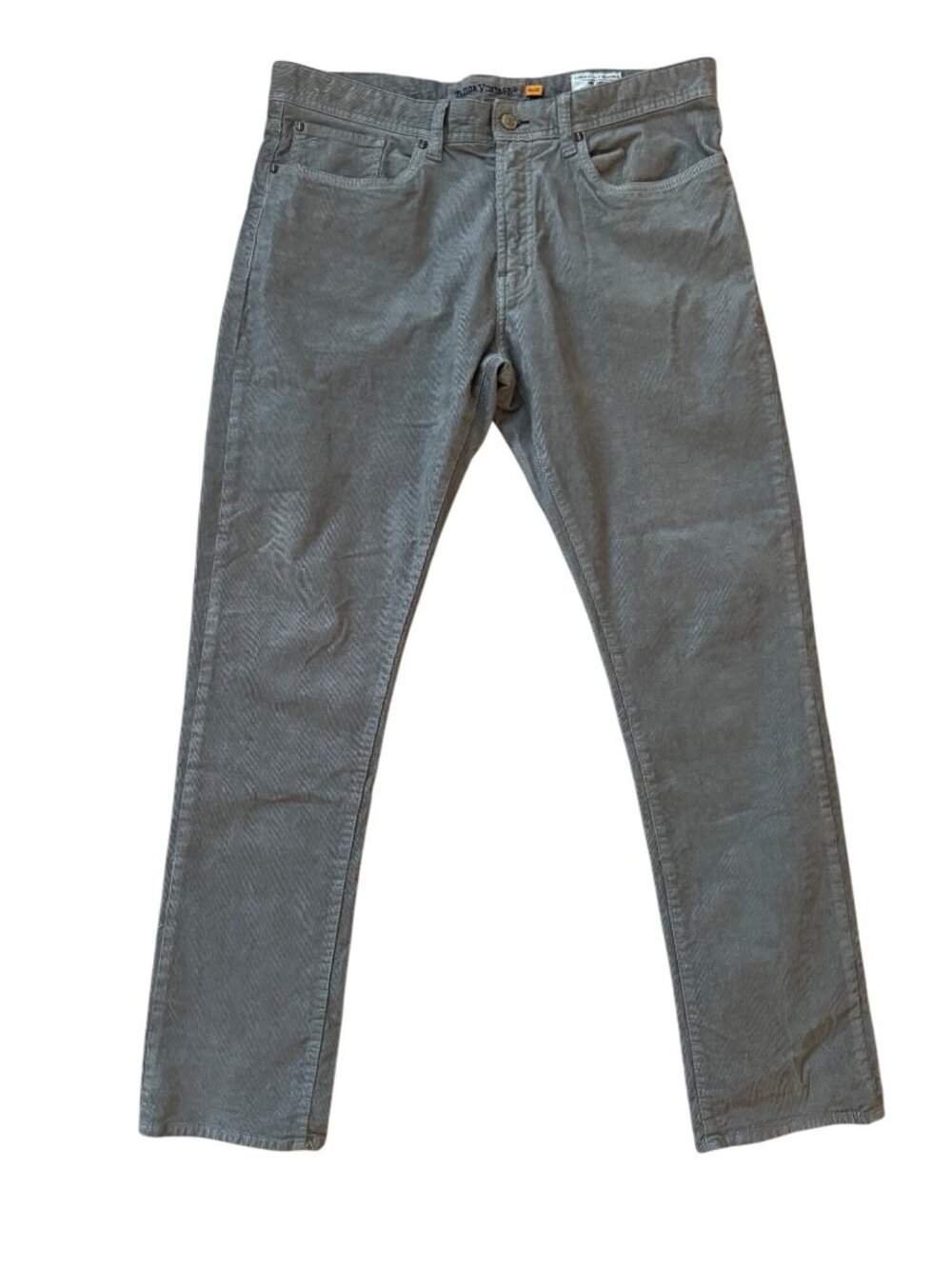Tailor Vintage Pants Mens 36x32 New Canaan Slim Fit CorduroyGray Comfort Stretch